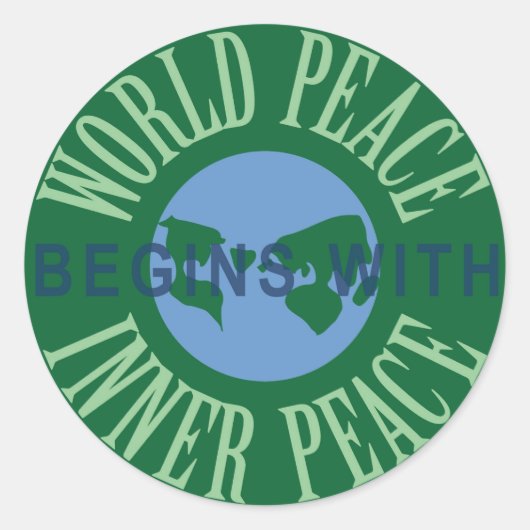 Wereld Vrede begint met innerlijke Vrede Sticker B (Voorkant)