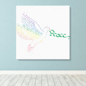 Wereld Vrede Duif Canvas Print (Insitu (Houten vloer))