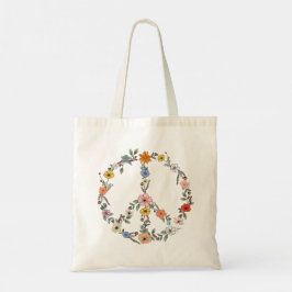 Wereld Vrede Liefde Wildbloem  Bloemen Patroon Tote Bag