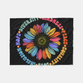 Wereld Vrede Supporter Zonnebloem Bloemen Outfit K Fleece Deken (Voorkant (Horizontaal))