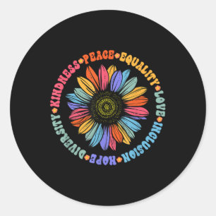 Wereld Vrede Supporter Zonnebloem Bloemen Outfit K Ronde Sticker