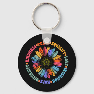 Wereld Vrede Supporter Zonnebloem Bloemen Outfit K Sleutelhanger