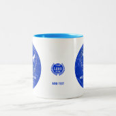 Wereld Vredesbord Duiven Vrede op Aarde Dag Logo Tweekleurige Koffiemok (Center)