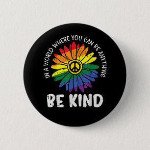 Wereld Vriendelijke Regenboog Ronde Button 5,7 Cm