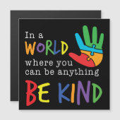 Wereld waar je alles kunt zijn als autisme magnetische uitnodiging (Voorkant / Achterkant)