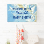 Wereld wacht op Baby shower Achtergrond Spandoek (Insitu)