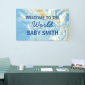 Wereld wacht op Baby shower Achtergrond Spandoek (Beurs)