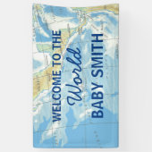 Wereld wacht op Baby shower Achtergrond Spandoek (Verticaal)