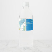 Wereld wacht op Baby shower waterflesje label Waterfles Etiket (Achterkant)