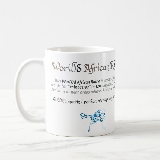 Wereld Wereld Afrikaanse Rhino Mok (Links)