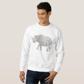 Wereld Wereld Afrikaanse Rhino Sweatshirt (Voorkant volledig)