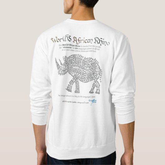 Wereld Wereld Afrikaanse Rhino Sweatshirt (Achterkant)