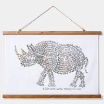 Wereld Wereld Afrikaanse Rhino Tapestry