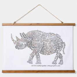 Wereld Wereld Afrikaanse Rhino Tapestry Hangend Wandkleed