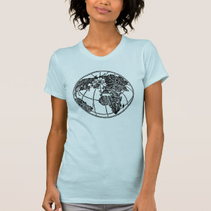 Wereld Wereldbol Afrika Azië Europa T-shirt