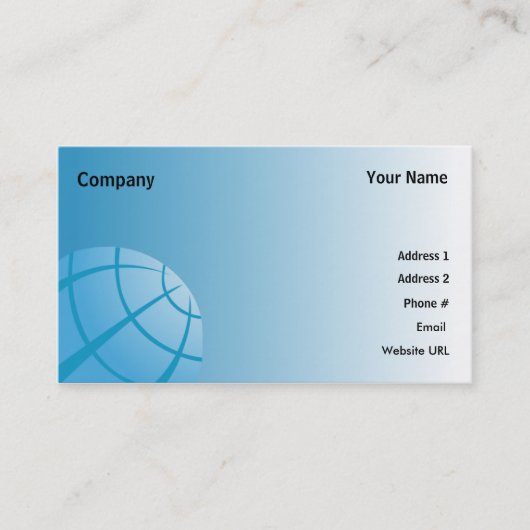 Wereld Wereldbol-Business Visitekaartje (Voorkant)