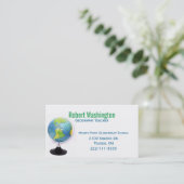 Wereld Wereldbol Docenten Visitekaartje Afsprakenkaartje (Staand voorkant)