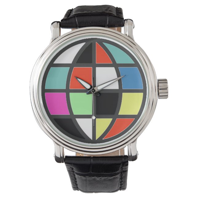 Wereld wereldbol kleurtijd horloge (Voorkant)