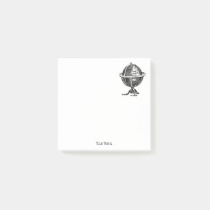Wereld Wereldbol Lithograaftekeningoverzicht Post-it® Notes