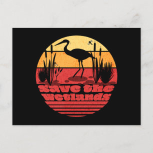 Wereld Wetlands Dag Retro Sunset Briefkaart