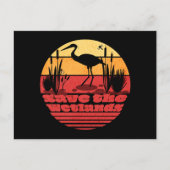 Wereld Wetlands Dag Retro Sunset Briefkaart (Voorkant)