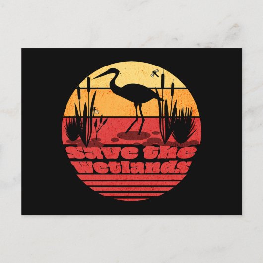 Wereld Wetlands Dag Retro Sunset Briefkaart (Voorkant)