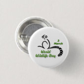 Wereld Wilde Dieren Dag 3 maart Ronde Button 3,2 Cm (Voorkant /achterkant)