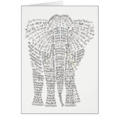 Wereld woord Aziatische olifant Kaart (Voorkant)