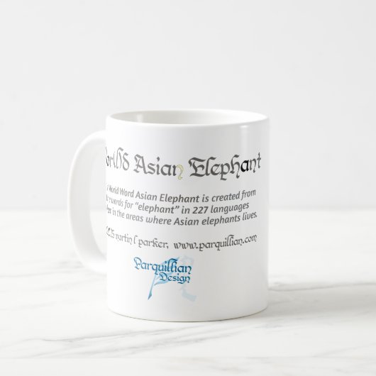 Wereld woord Aziatische olifant Mok (Voorkant links)