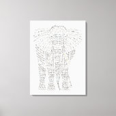 Wereld woord Aziatische olifant uitgerekt canvas P (Voorkant)