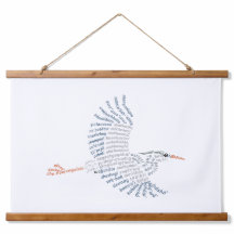Wereld Woord Blauw Heron Tapestry