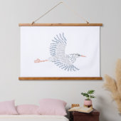Wereld Woord Blauw Heron Tapestry Hangend Wandkleed (Slaapkamer)