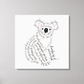 Wereld woord koala canvas afdrukken (Voorkant)