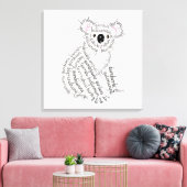 Wereld woord koala canvas afdrukken (Insitu (Woonkamer))