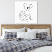 Wereld woord koala canvas afdrukken (Insitu (Slaapkamer))