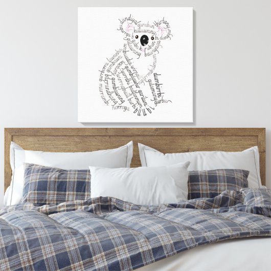 Wereld woord koala canvas afdrukken (Insitu (Slaapkamer))