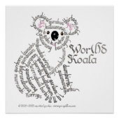 Wereld woord koala Poster (Voorkant)