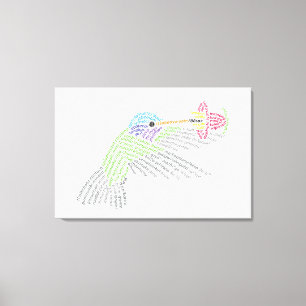 Wereld woord kolibrie canvas print