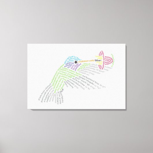 Wereld woord kolibrie canvas print (Voorkant)