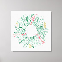 Wereld Woord Krans Canvas Print