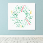 Wereld Woord Krans Canvas Print (Insitu (Houten vloer))