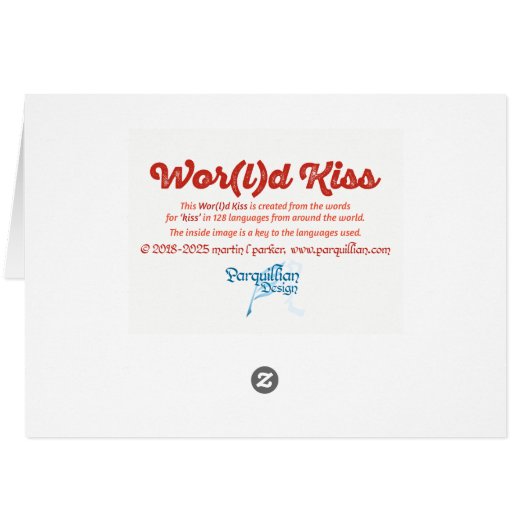 Wereld woord kus Kaart (Achterkant Horizontaal)