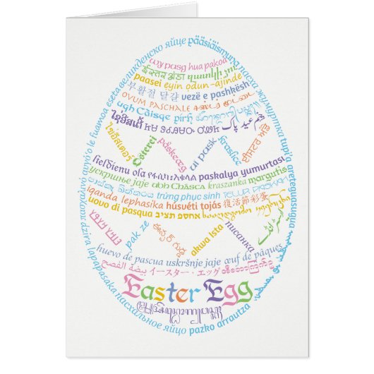 Wereld woord paaseieren Kaart (Voorkant)