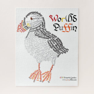 Wereld woord puffin puzzel