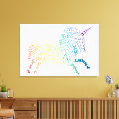 Wereld Woord Regenboog Eenhoorn Canvas Print (Insitu (Woonkamer))