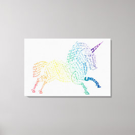 Wereld Woord Regenboog Eenhoorn Canvas Print