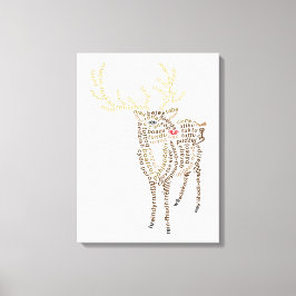 Wereld woord rendier canvas afdrukken