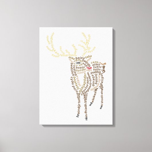 Wereld woord rendier canvas afdrukken (Voorkant)