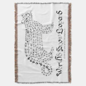 Wereld Woord Sneeuw Leopard Gooi Deken (Voorkant Verticaal)