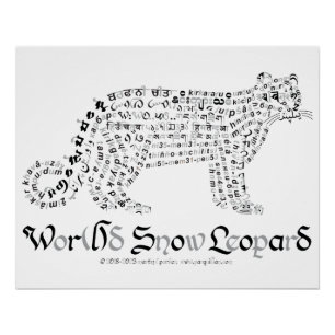 Wereld woord sneeuw luipaard Poster